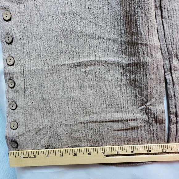 SOFT SURROUNDINGS Wide Leg Pants Womens Oceo Gauze Size Medium Taupe Tan NWT - Picture 7 of 14